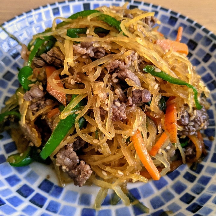 そうめん南瓜でチャプチェ風
